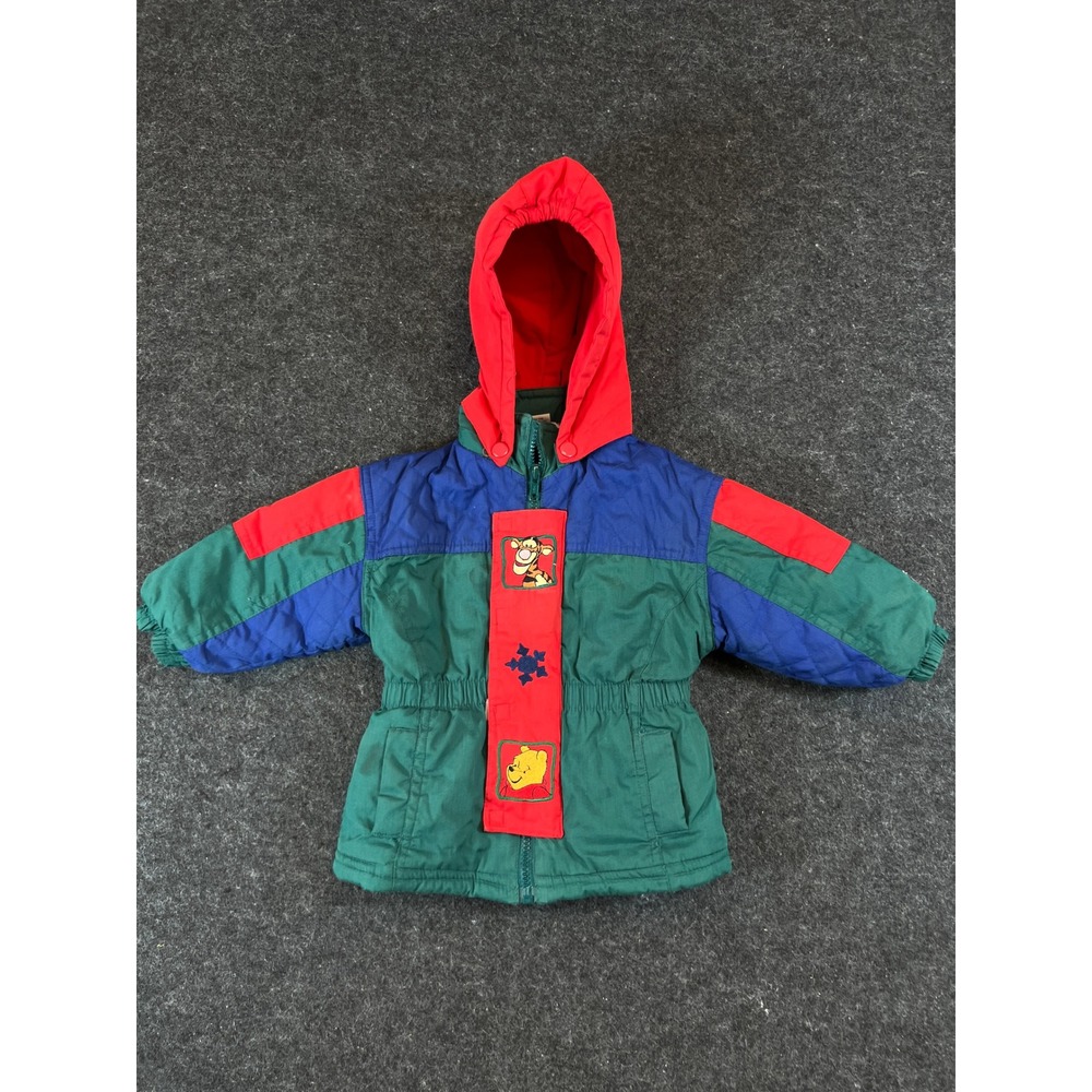 VTG 90s Disney Winnie The Pooh Puffer Jacket Baby 24M 2T Toddler Tigger RARE